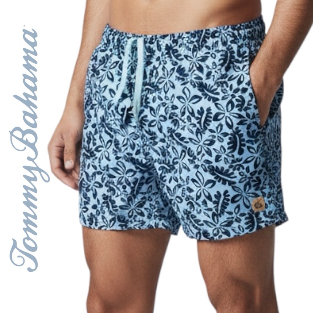 Tommy Bahama Hawaiian Boardshorts Swim Trunks Blue Tropical